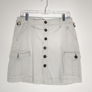 Jag Jeans Ivory Button mini high rise skirt Cargo pockets utility Women's Size 6